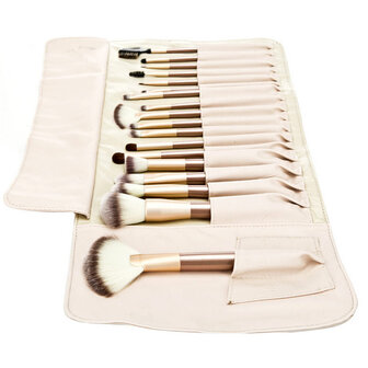 Set van 18 make-up kwasten beige goud